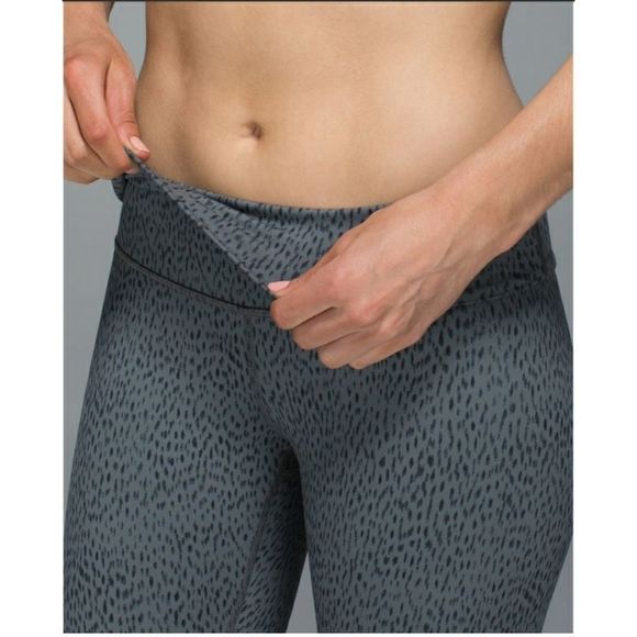 Lululemon Wunder Under Crop II Full-On Luon (Roll Down) Dottie Dash Slate Black - Picture 6 of 15